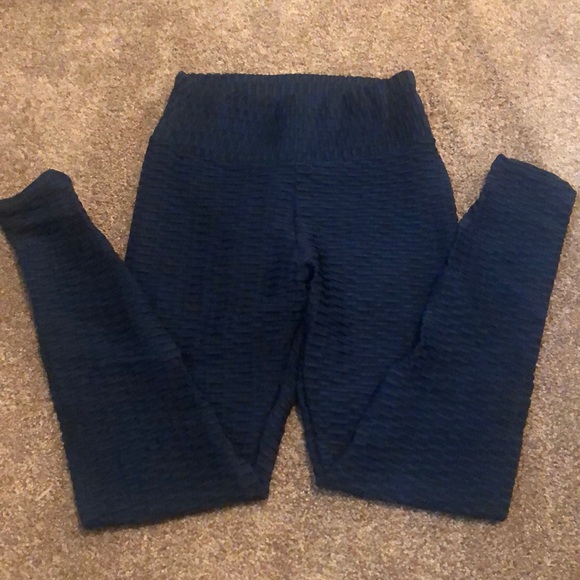 Dark Blue Booty Scrunch High Waisted Leggings S - Picture 1 of 3